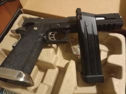 Страйкбольный пистолет WE HI-CAPA 6" T-Rex Customs in Titanium Barrel