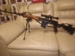 Телескопический складной приклад FAB defense для СВД, Тигр, TG3 c подщечником 