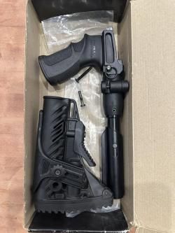 Телескопический складной приклад с амортизатором на Тигр, СВД, TG3, черный, FAB Defense