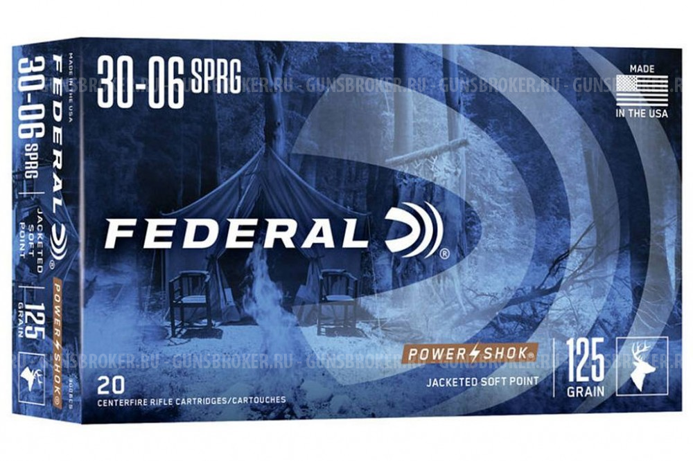 30-06Sprg Federal 8.1g Power Shok Rifle 125gr