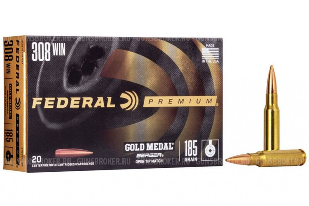 308Win Federal 12.0g Gold Medal Berger 185gr