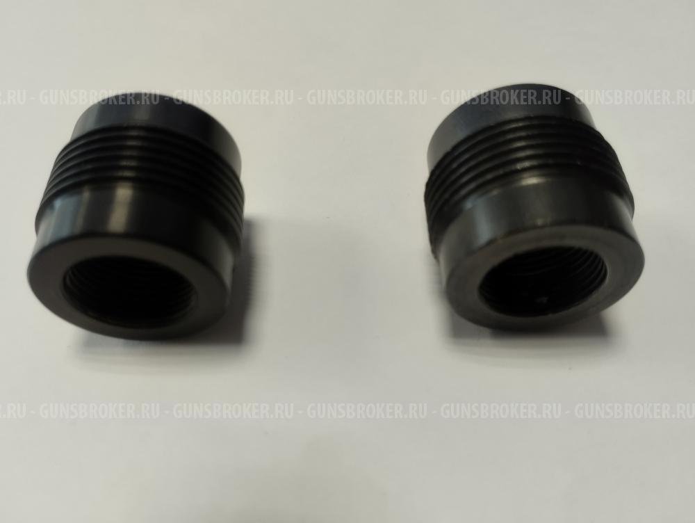 Адаптер переходник для резьбы М14х1L левая на М24х1,5 для ДТК ДТКП банка глушитель