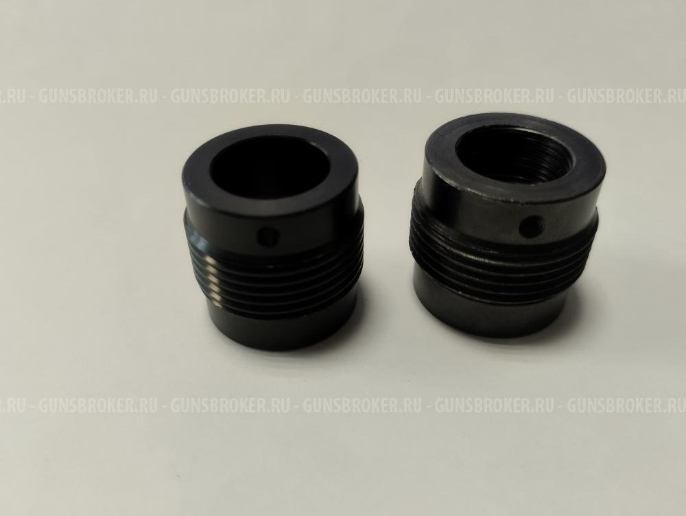 Адаптер переходник для резьбы М14х1L левая на М24х1,5 для ДТК ДТКП банка глушитель