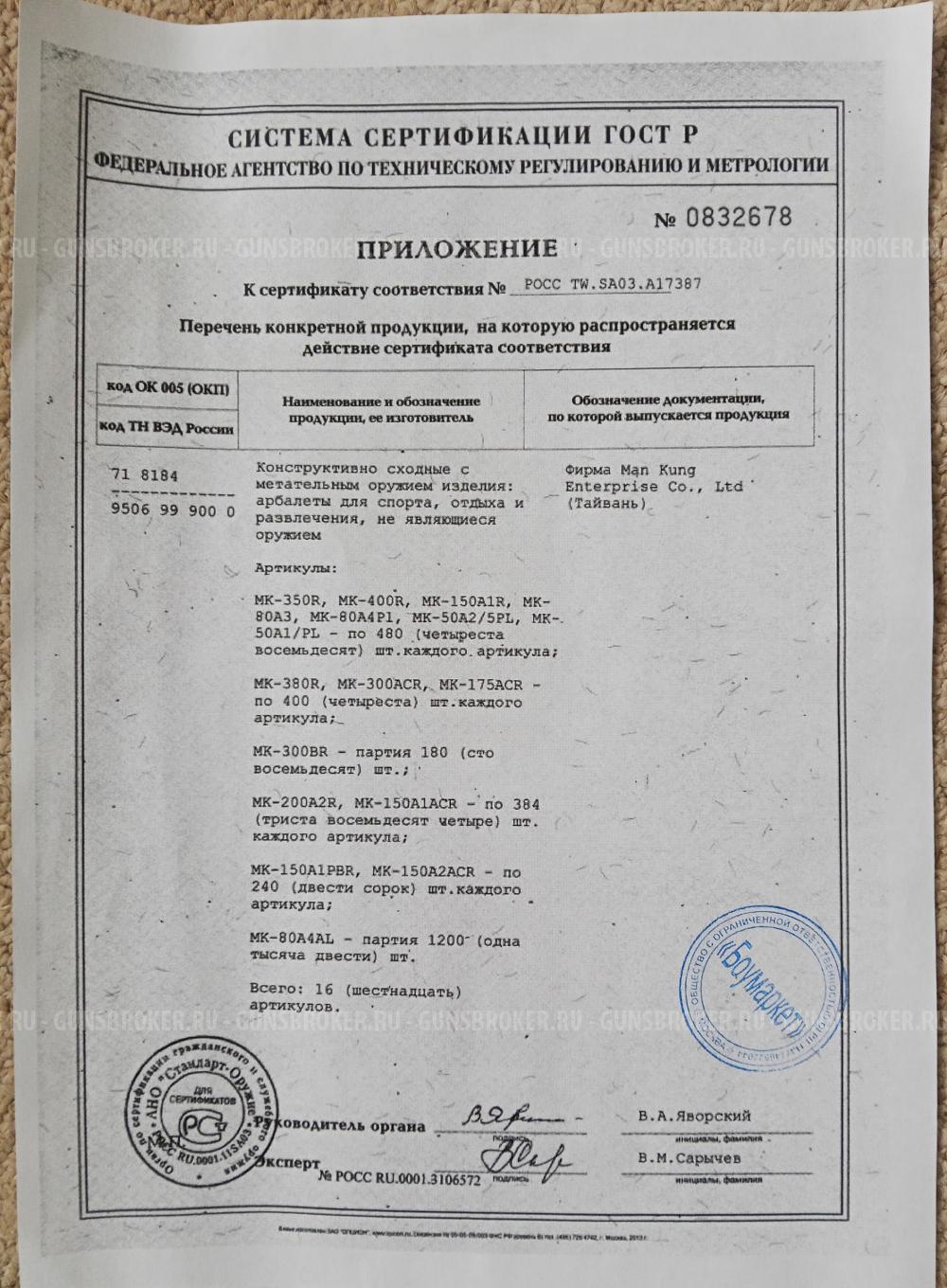 Арбалет Man Kung MK 300.