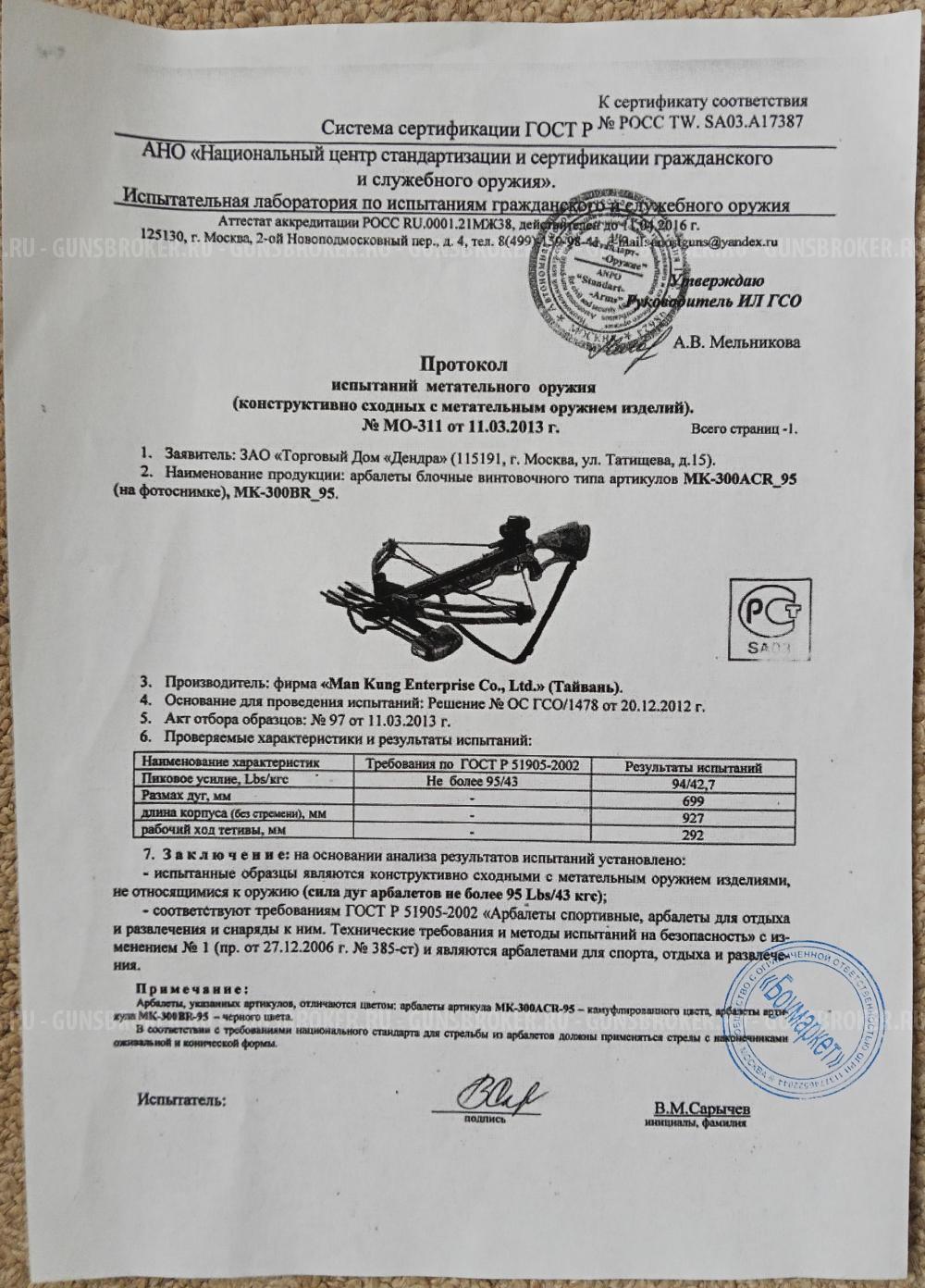 Арбалет Man Kung MK 300.