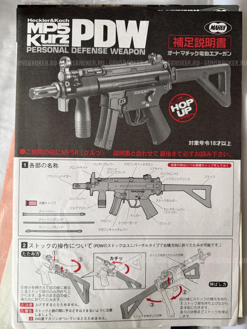 Автомат пневматический Tokyo Marui MP5K PDW (Personal Defense Weapon)