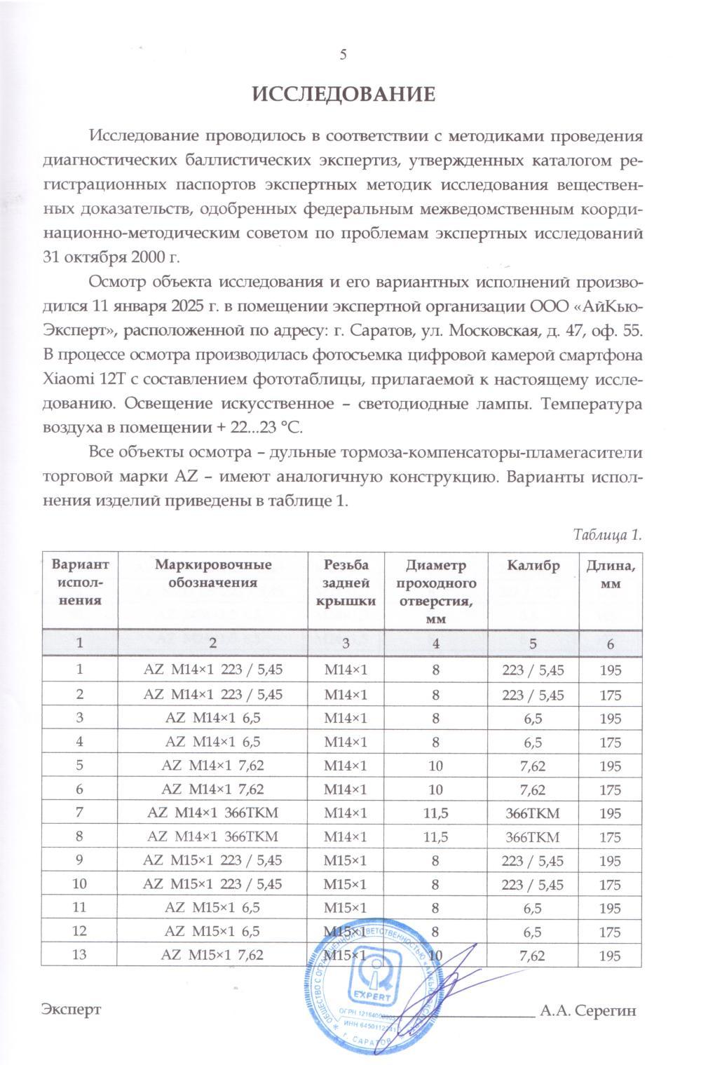 Банка AZ 7,62, резьба М24х1,5, длина 195мм