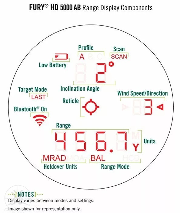 БИНОКЛЬ С ЛАЗЕРНЫМ ДАЛЬНОМЕРОМ И БАЛЛИСТИЧЕСКИМ КАЛЬКУЛЯТОРОМ VORTEX FURY HD 5000 AB