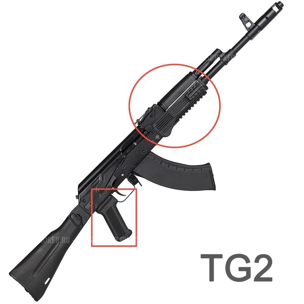 Цевье с планками вивер и рукоять на АК, TG 2, Сайга, автомат Калашникова комплект 