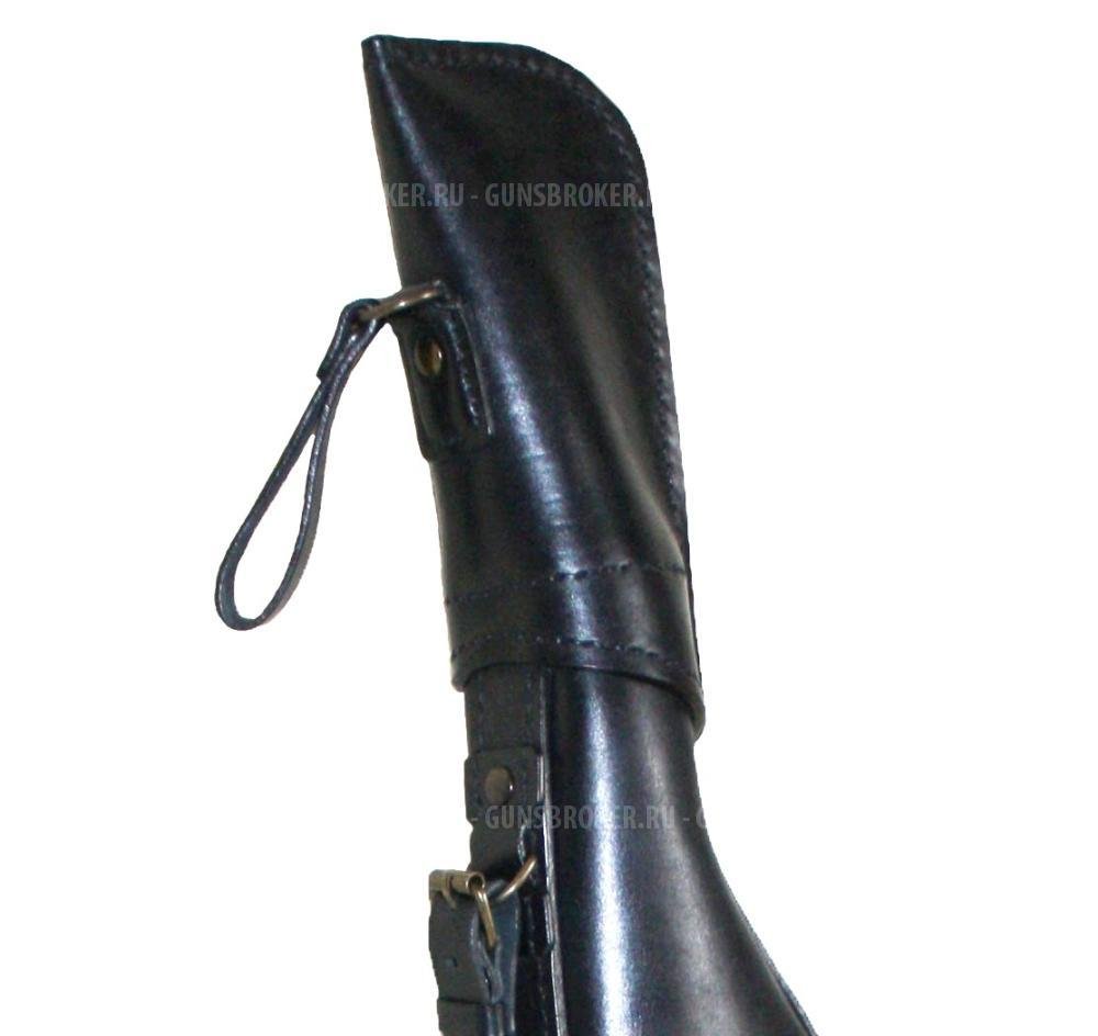 Чехол для охотничьего ружья черный из натуральной кожи
