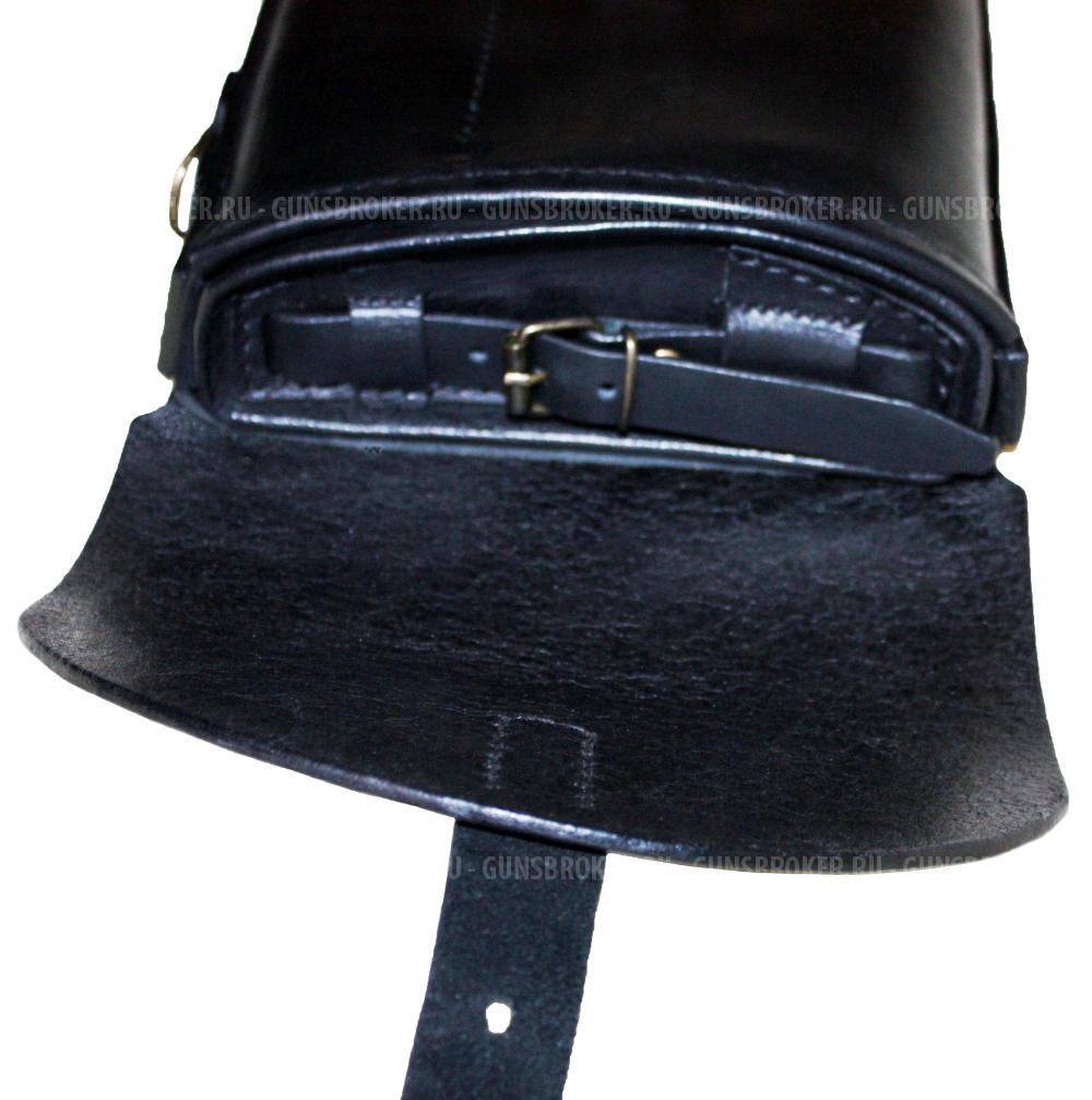 Чехол для охотничьего ружья черный из натуральной кожи