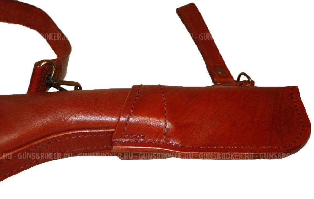 Чехол для охотничьего ружья цвет коричневый (Коньяк) из натуральной кожи 