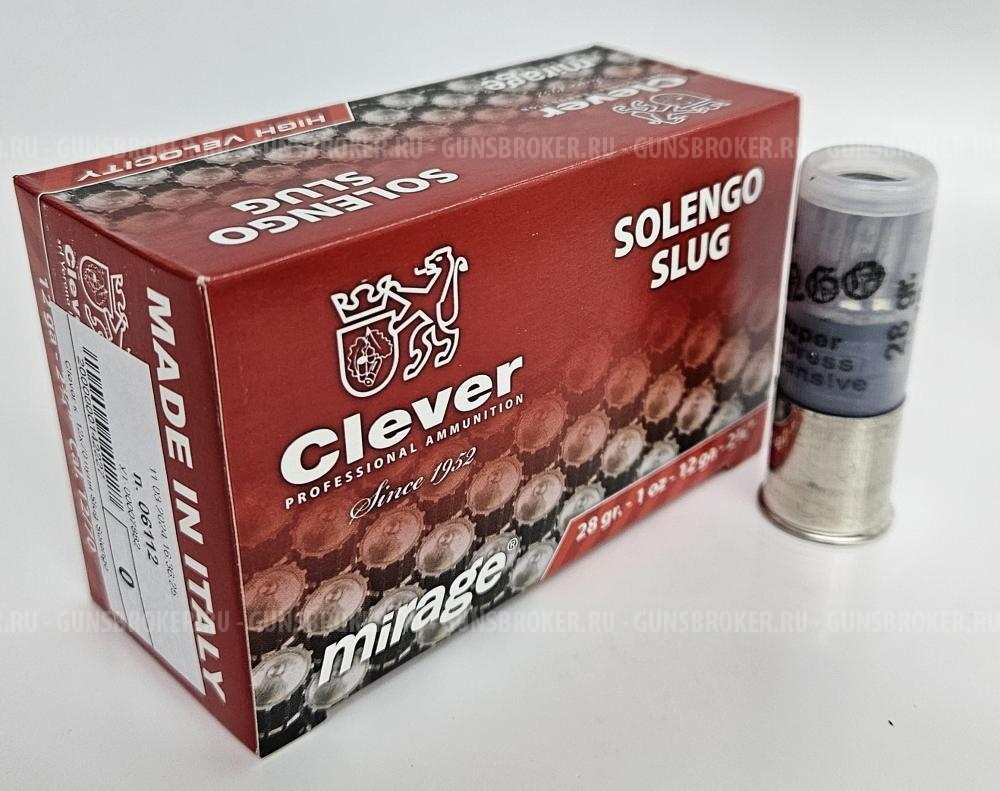 Clever к. 12х70 пуля Slug Solengo ( коробка 10 шт)