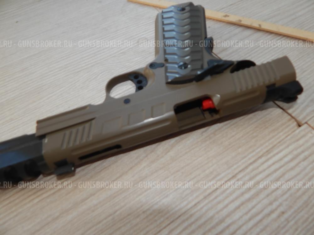 Colt M1911 FDE M45A1 KJW с тюнингом на мощность