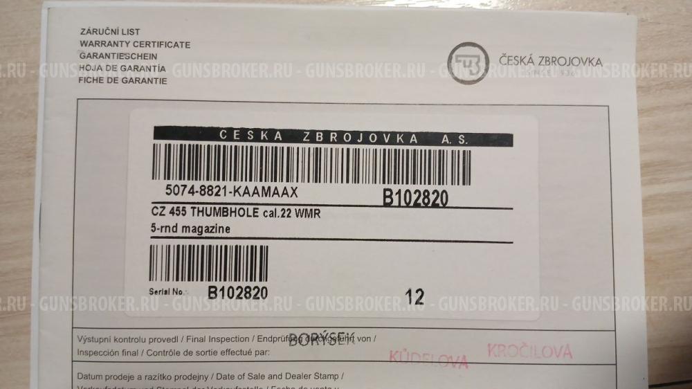 CZ 455 Thumbhole .22 WMR