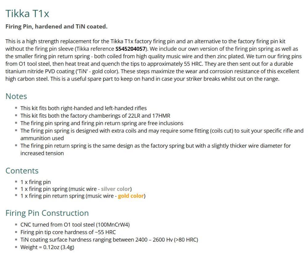 Экстрактор и ударник для Remington 700, 870, 1100, 11-87 + Bergara B14 + Tikka Sako Savage