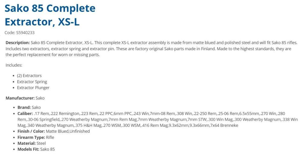 Экстрактор и ударник для Remington 700, 870, 1100, 11-87 + Bergara B14 + Tikka Sako Savage