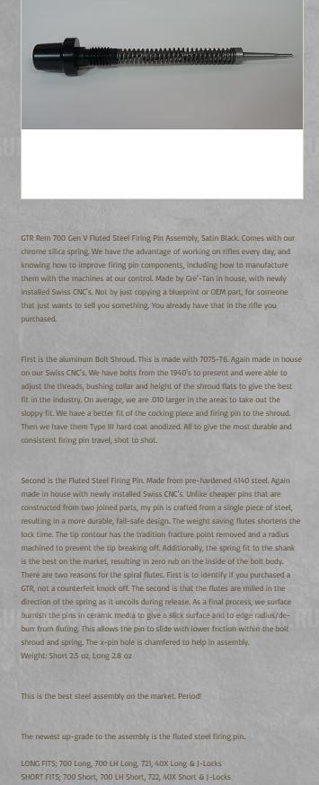 Экстрактор и ударник для Remington 700, 870, 1100, 11-87 + Bergara B14 + Tikka Sako Savage