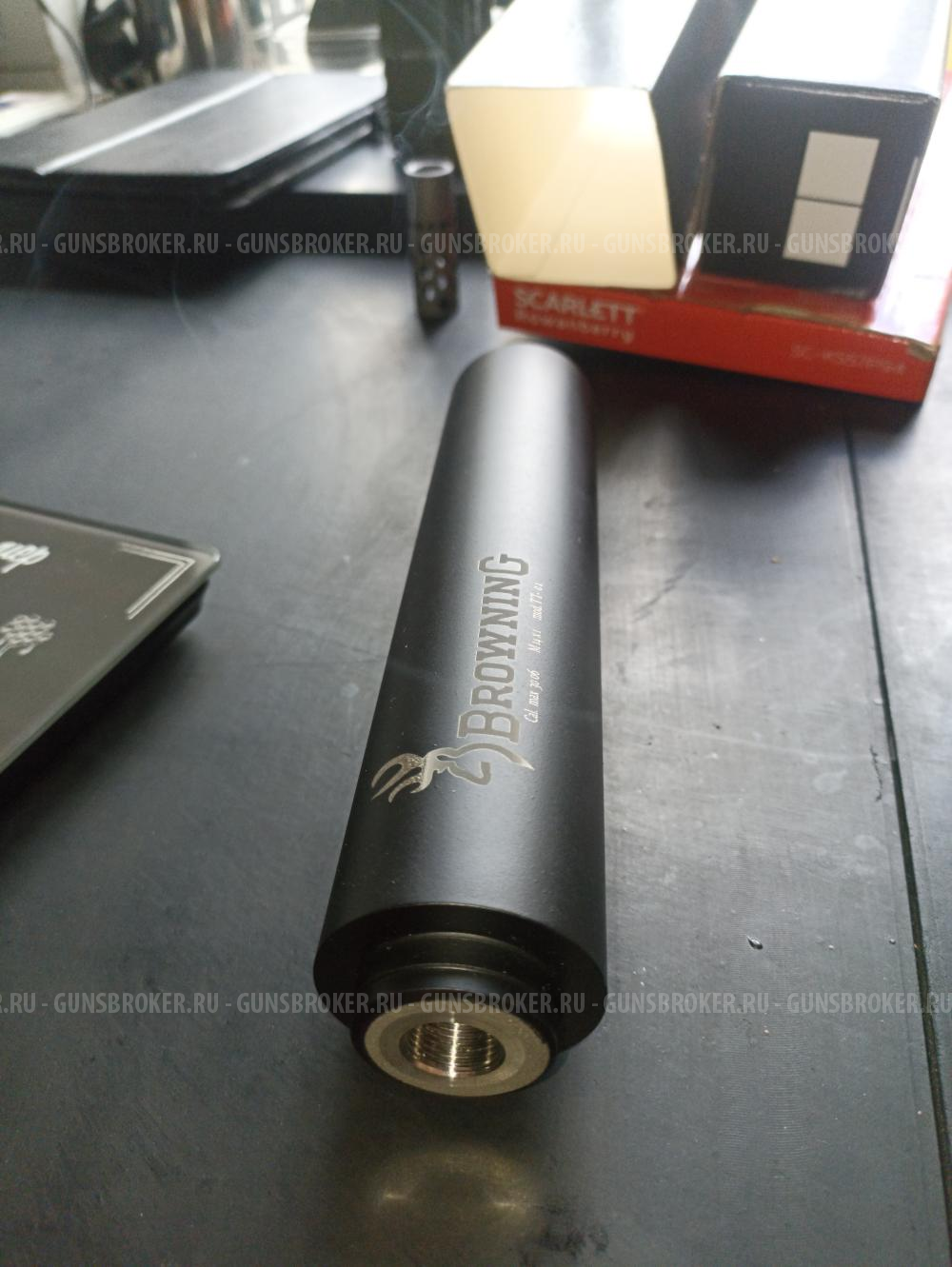 ДТК закрытого типа Browning 3d титан (Банка, модератор) для калибров .308 .30-06 резьба 14х1