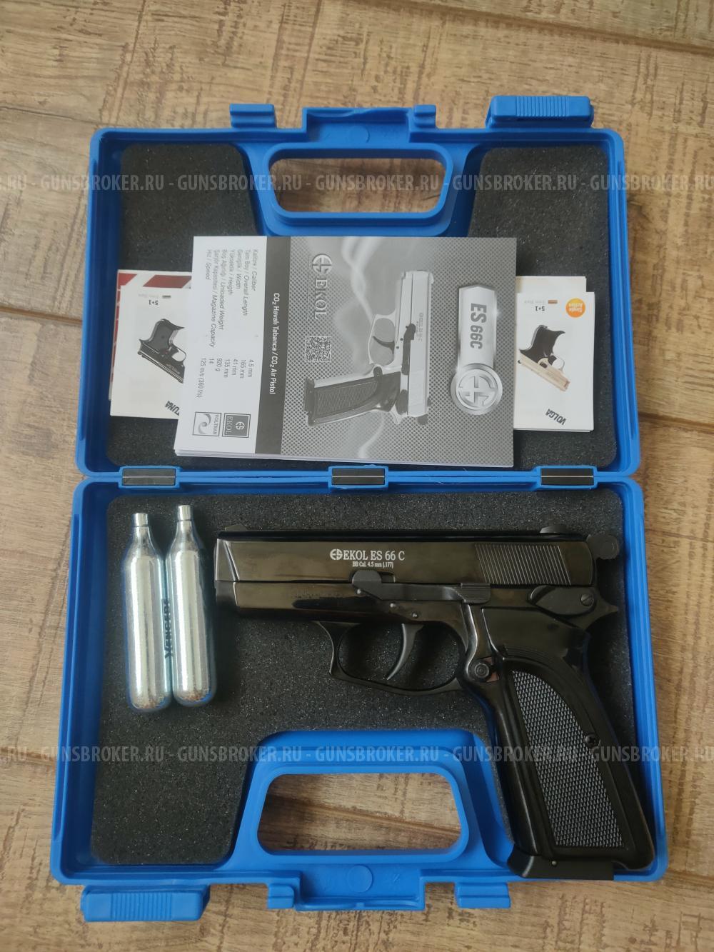 Ekol ES 66C Black (пневматический аналог Browning HP Double action compact)