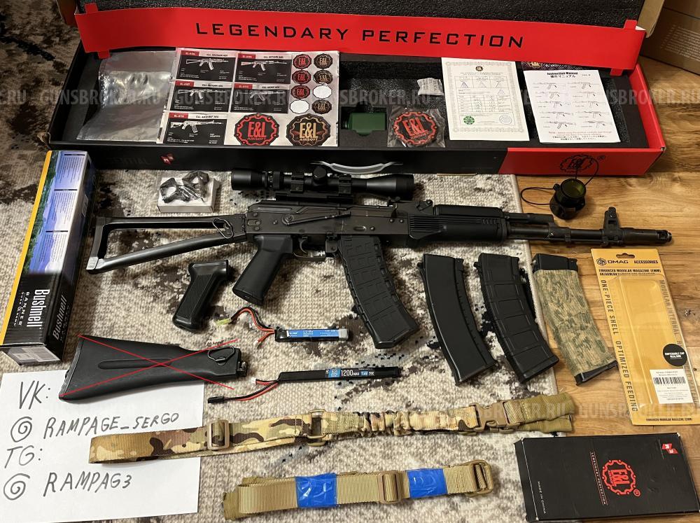 E&L АКС74М (EL-A107S) — сталь, ТО, состояние как новый + оптика. Полный комплект.