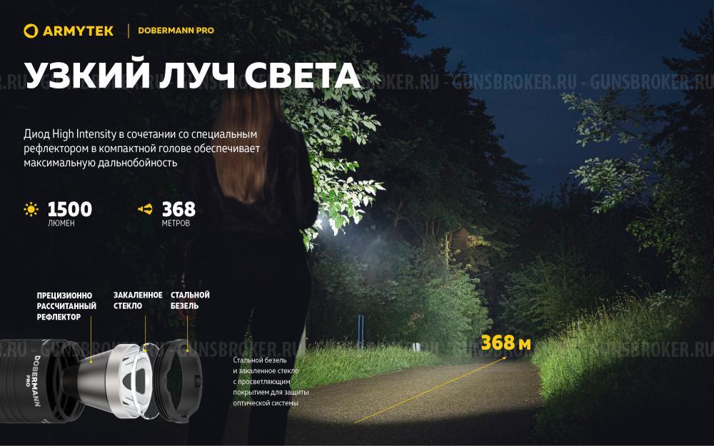 Фонарь тактический подствольный ARMYTEK DOBERMANN PRO MAGNET USB