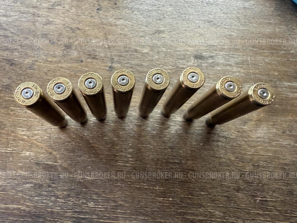 Гильзы 30-06, 308, латунные, импортные, однострел, недекап 