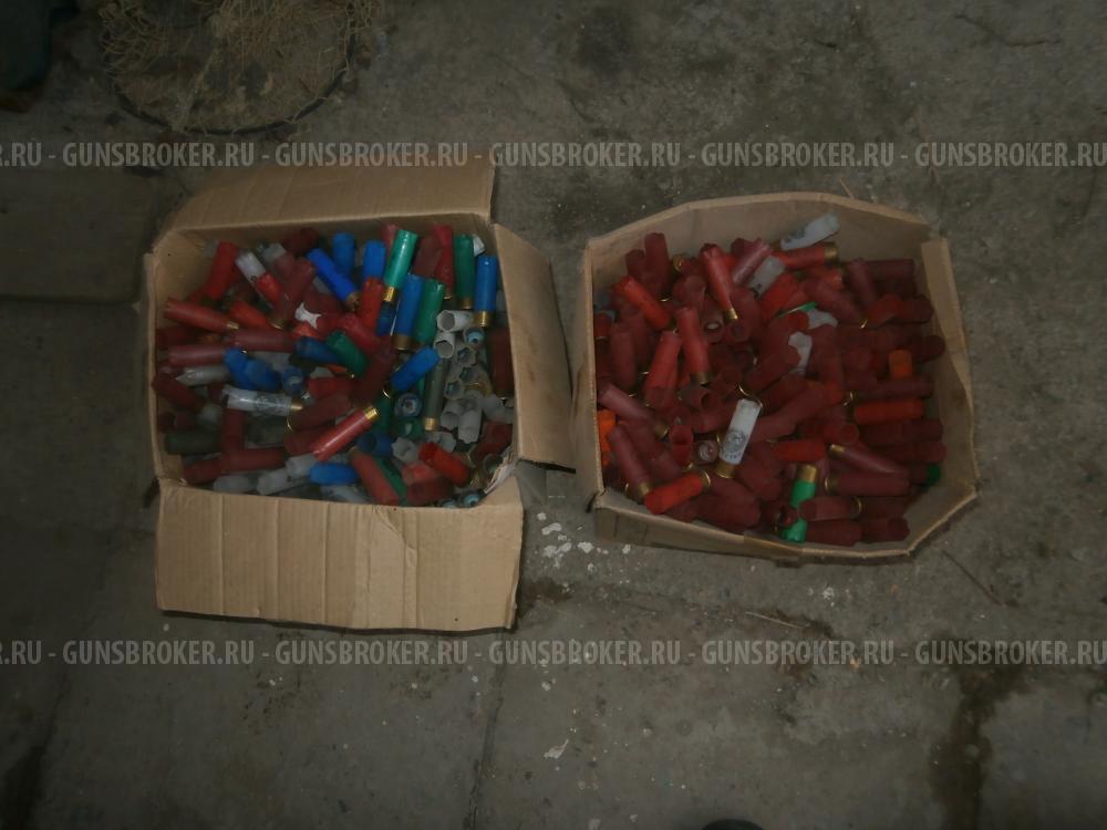 Гильзы пластиковые 12калиба не заряженные стрелянные и всё для зарядки