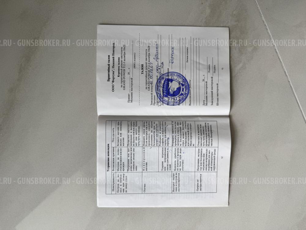 Grand Power T12-F калибра 10*28