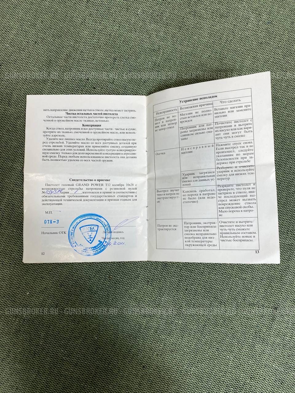 Grand Power T12 к.10х28 №I034371