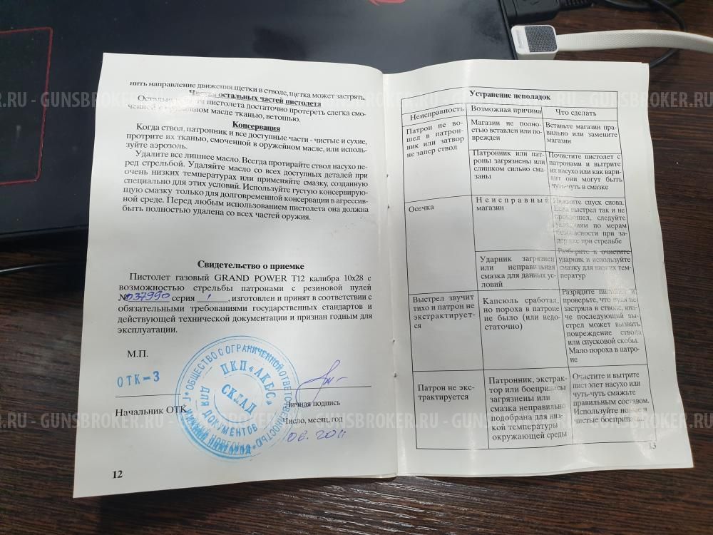 GRAND POWER T12 Словакия 2011г