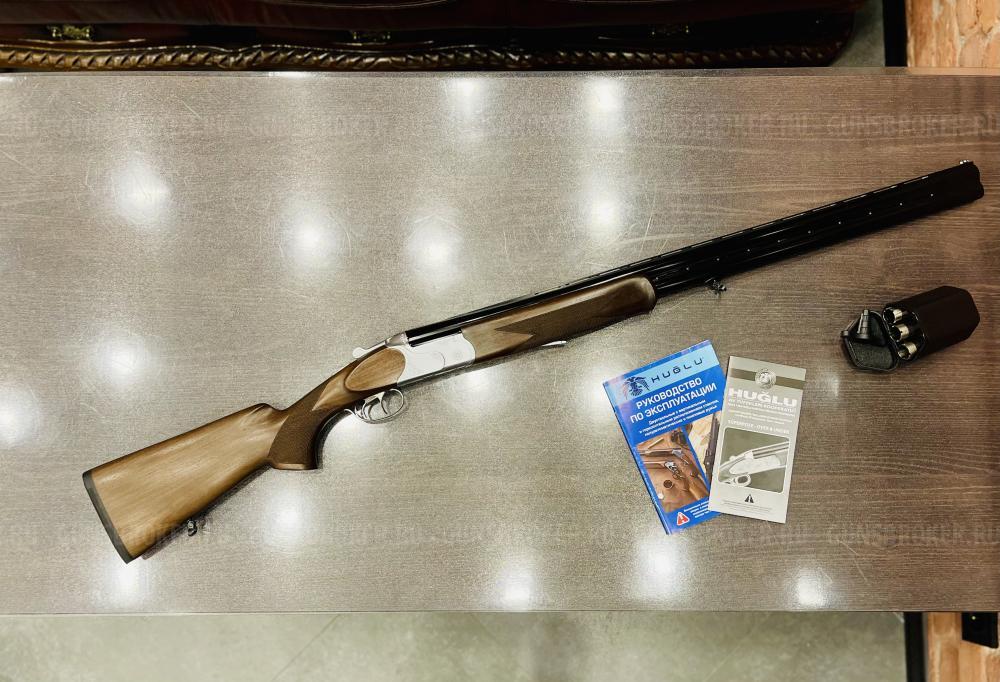 HUGLU 104 AE Silver/Black к.12x76, 760мм, О/U, 2С, эжектор, 5СМЧ, кейс 