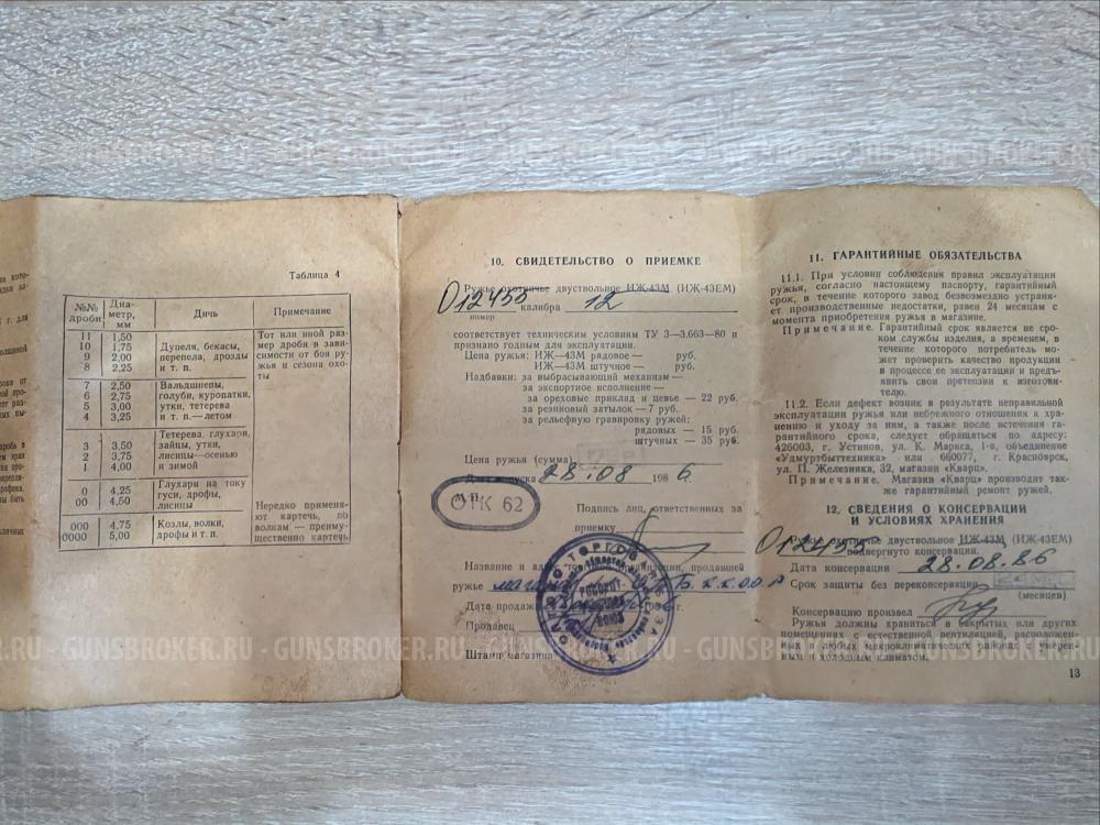 ИЖ-43М- 12 калибр