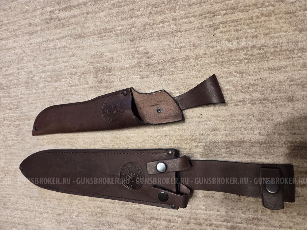 Кабанье копьё «Зауфедер-1», клинок дамасская сталь + Разделочный нож "Олень" ручной ковки