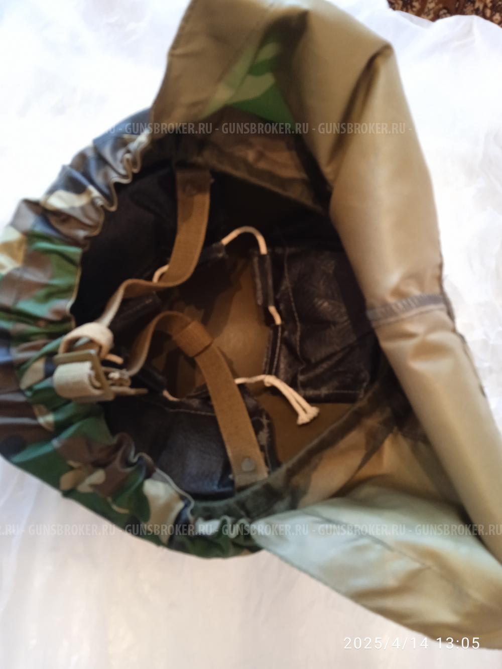 Каска военная стальная с чехлом и капюшоном 