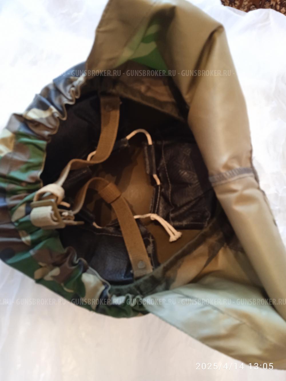 Каска военная стальная с чехлом и капюшоном