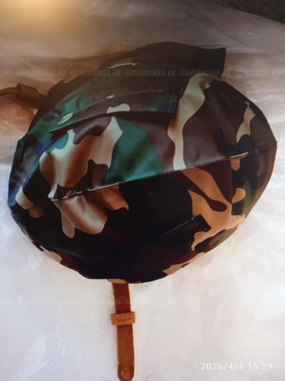 Каска военная стальная с чехлом и капюшоном