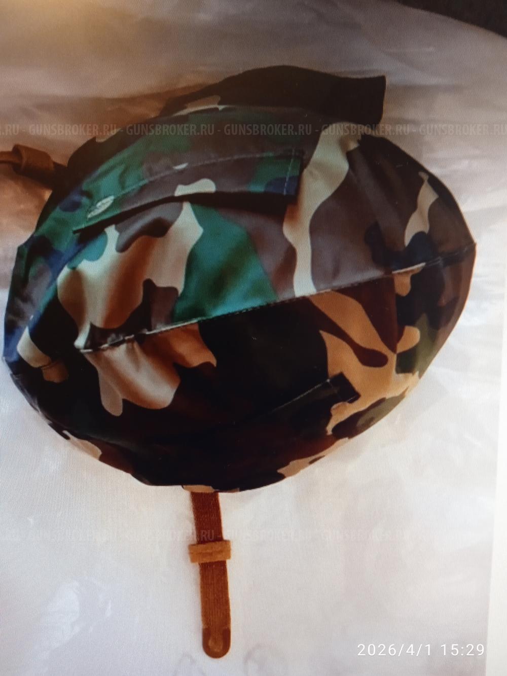 Каска военная стальная с чехлом и капюшоном