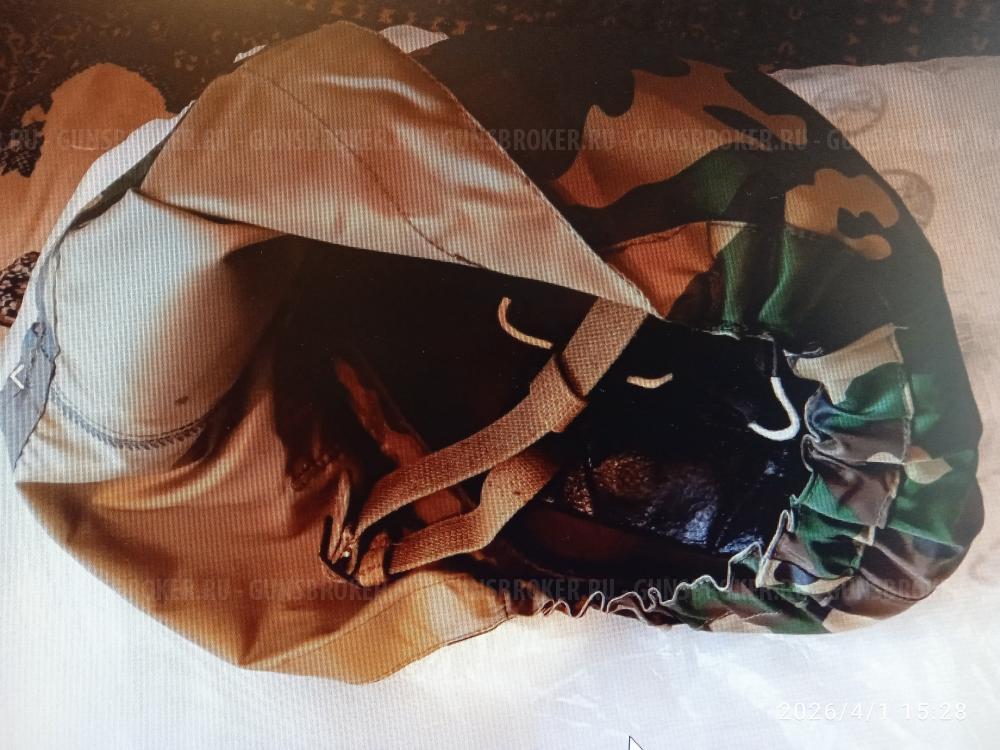 Каска военная стальная с чехлом и капюшоном