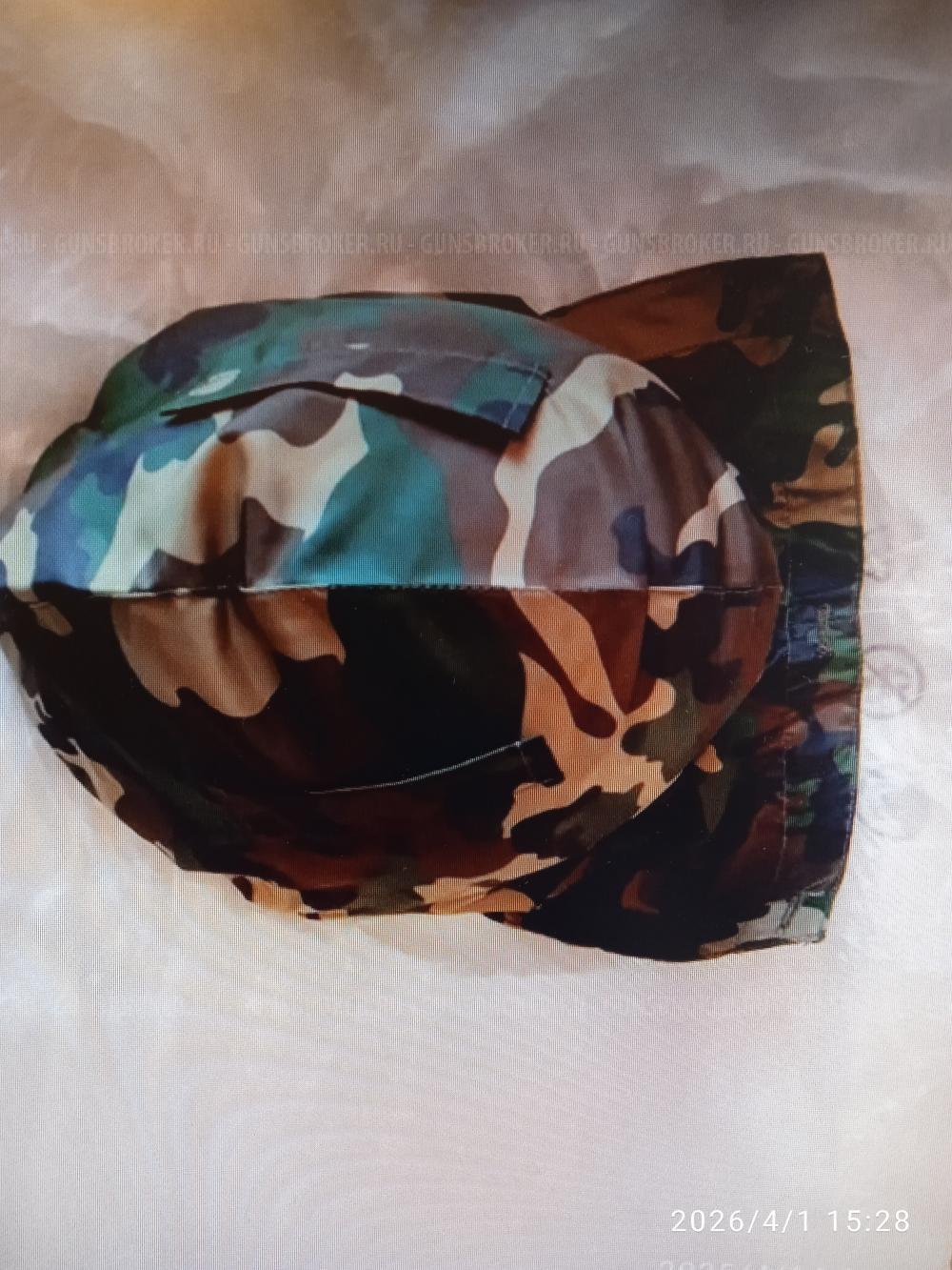 Каска военная стальная с чехлом и капюшоном