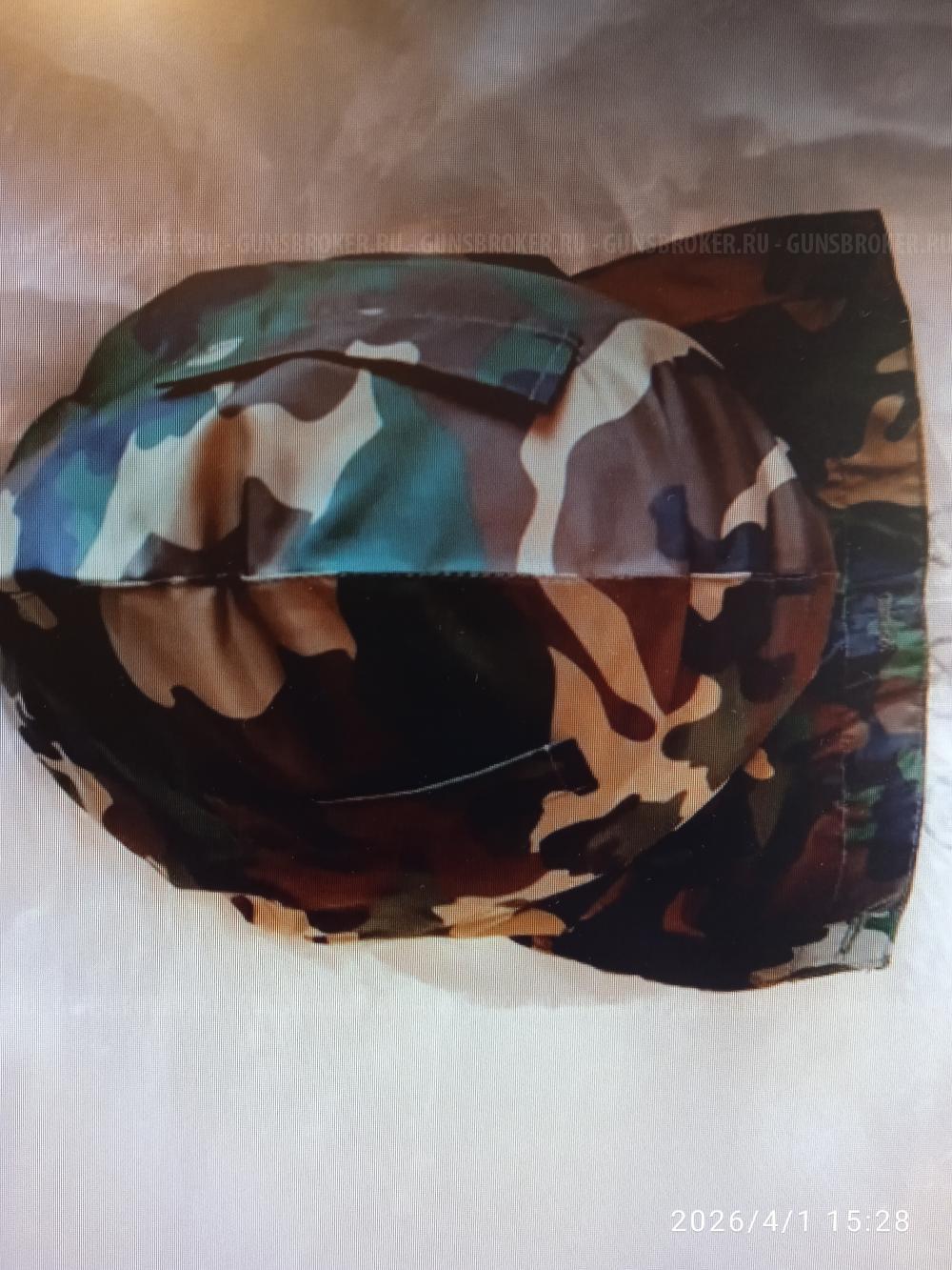 Каска военная стальная с чехлом и капюшоном