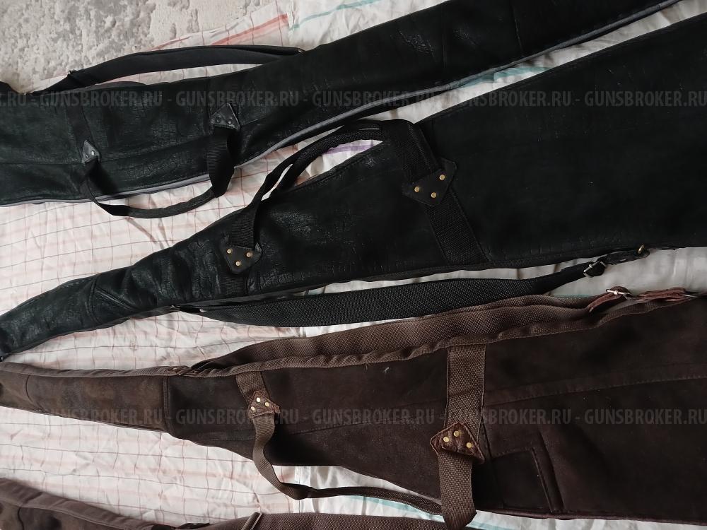 Кожаный чехол для ружья на меху .