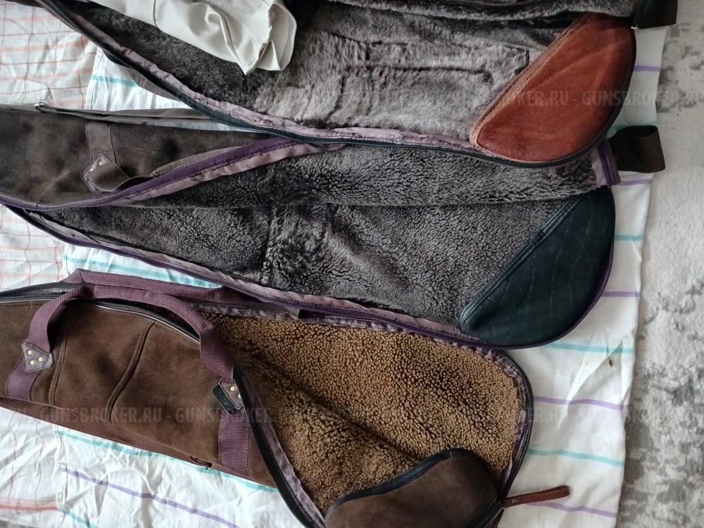 Кожаный чехол для ружья на меху .