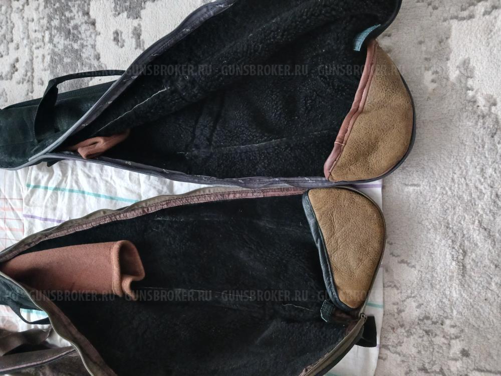 Кожаный чехол для ружья на меху .