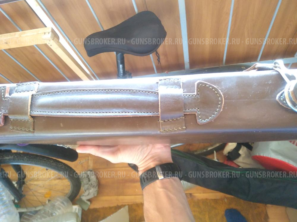 Кожаный тубус для ружья двустволки