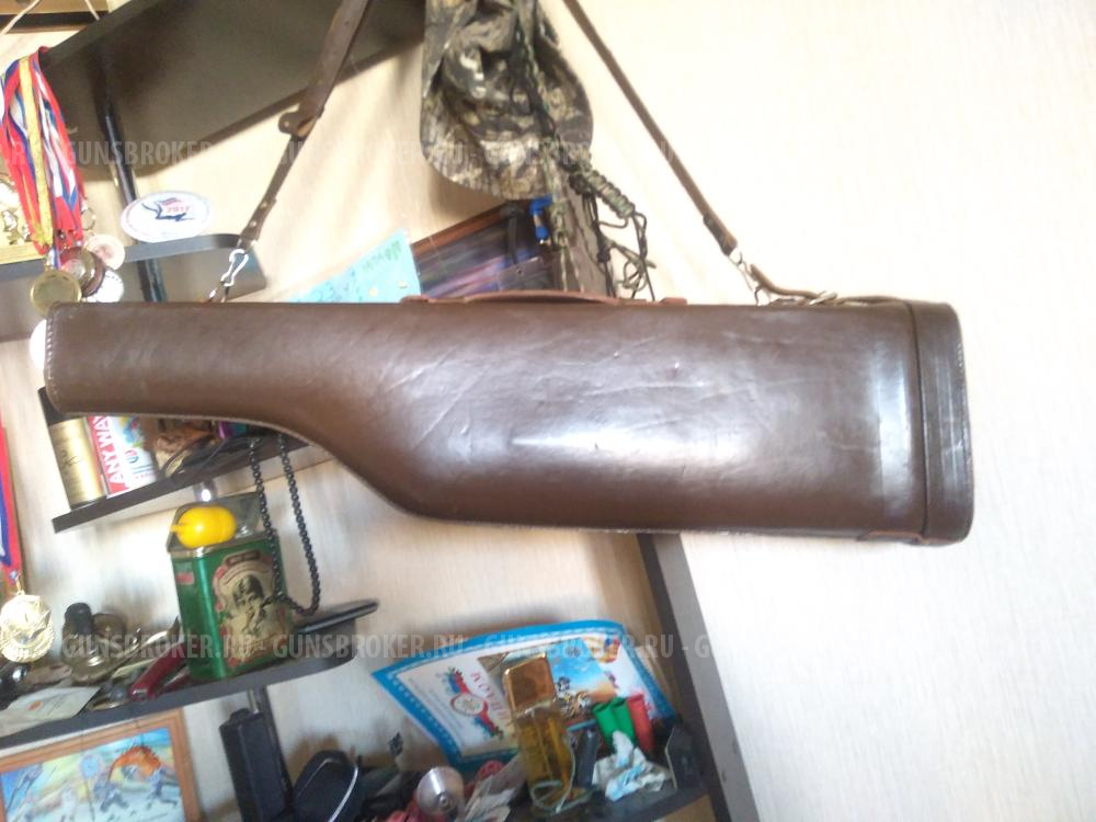 Кожаный тубус для ружья двустволки