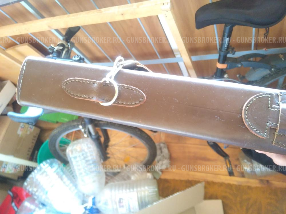 Кожаный тубус для ружья двустволки