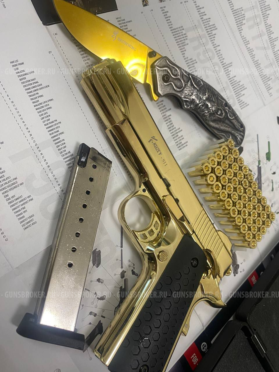 Кольт 1911 золотой и серебряный