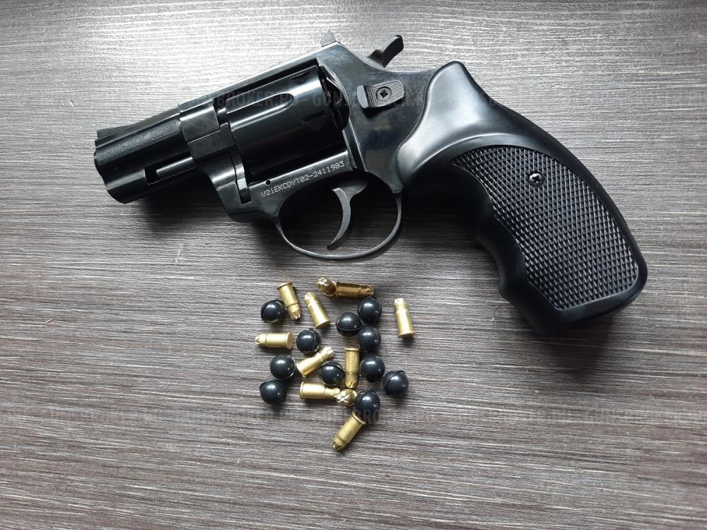 Револьвер Бульдог KURS (Курс-с) черный, калибр 5.6/16 (КСОИ) + резиновые шарики