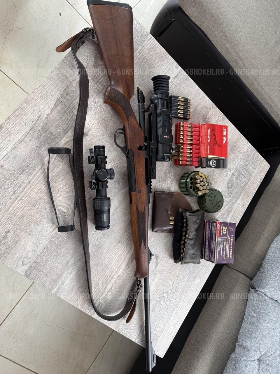  Комплект Карабин Haenel Jaeger 10, 308 Win+оптика+тепловизор+патронов хороших куча